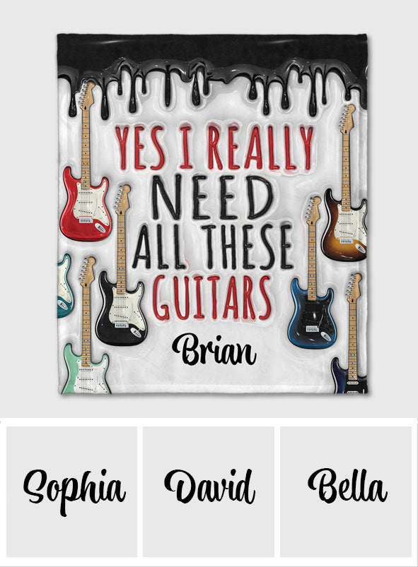 J'ai besoin de toutes ces guitares - Couverture guitare personnalisée