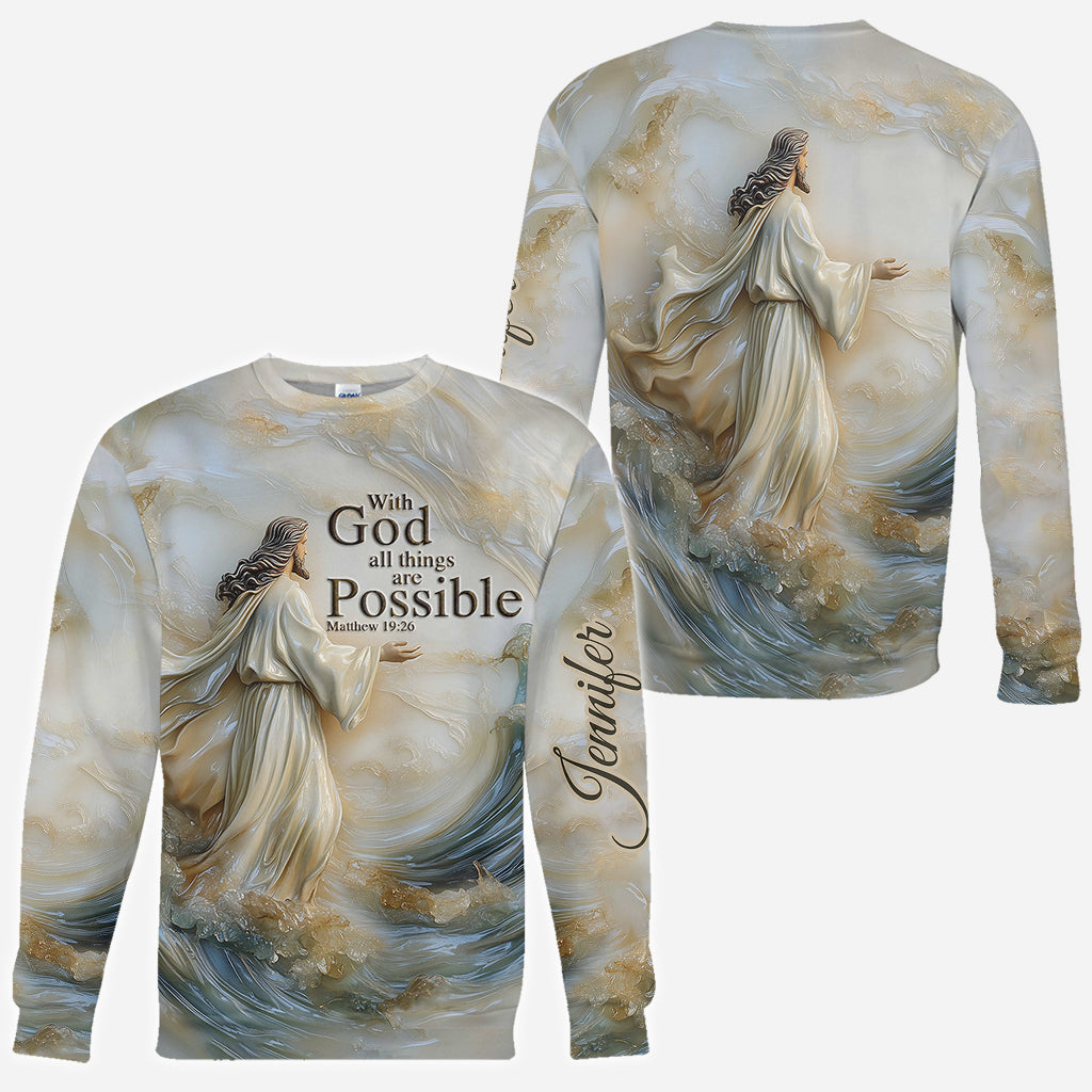 With God All Things Are Possible - Personalized Christian All Over Shirt