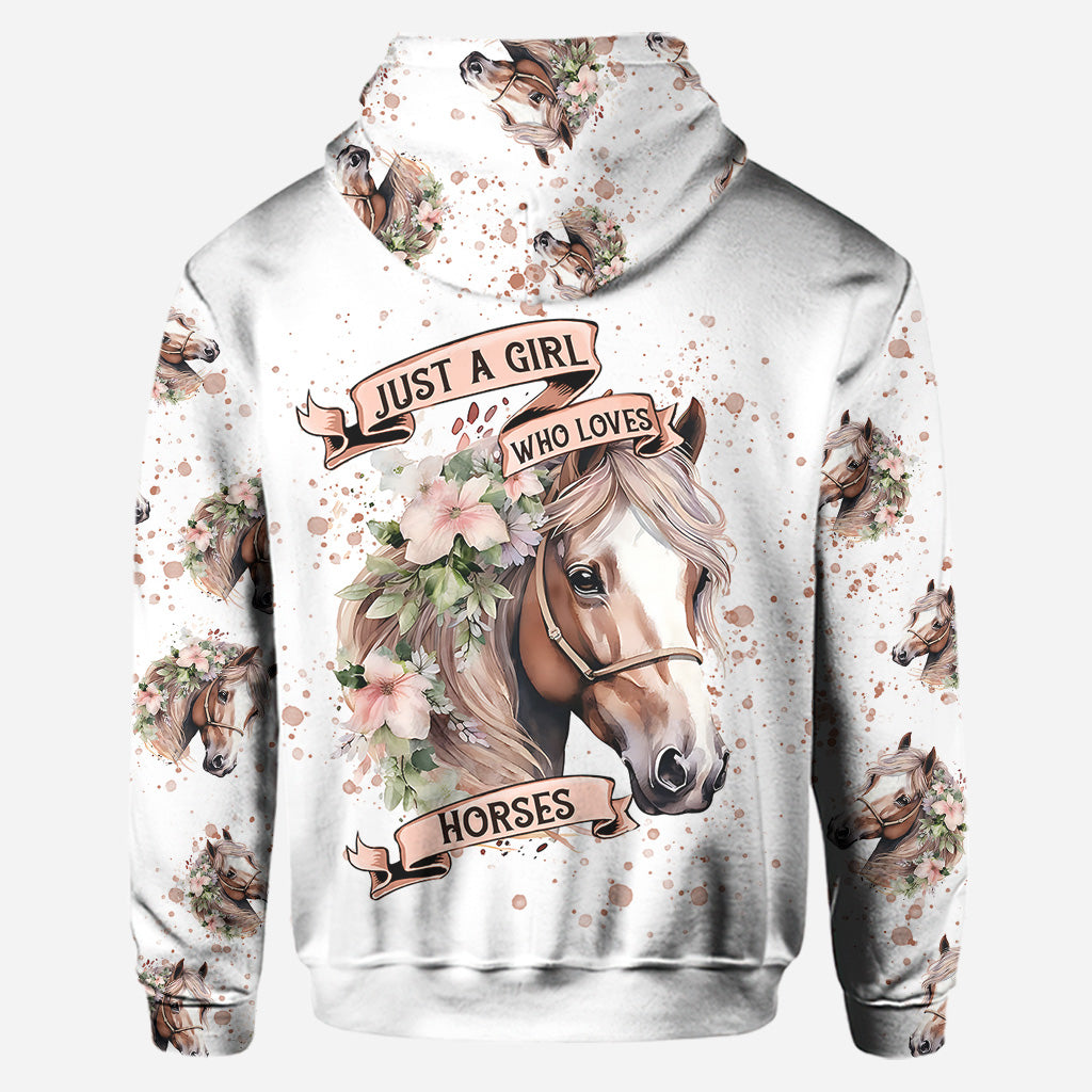 Just A Girl Who Loves Horses - Personalized Horse Hoodie and Leggings