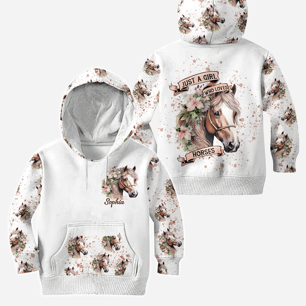 Just A Girl Who Loves Horses - Personalized Horse Hoodie and Leggings