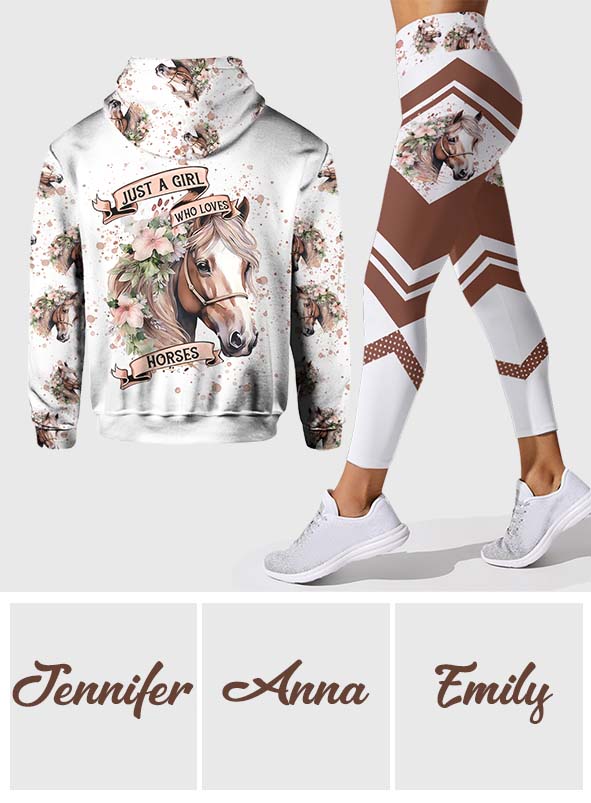 Just A Girl Who Loves Horses - Personalized Horse Hoodie and Leggings