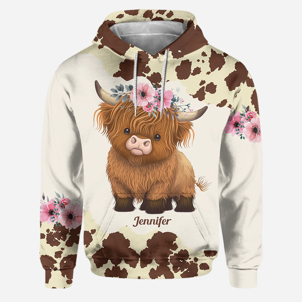 Just A Girl Who Loves Highland Cow - Personalized Highland Cow Hoodie and Leggings
