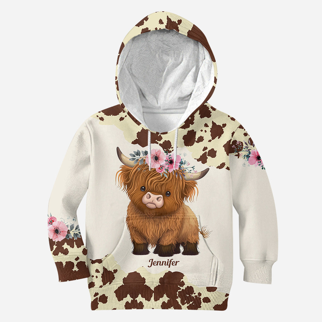 Just A Girl Who Loves Highland Cow - Personalized Highland Cow Hoodie and Leggings