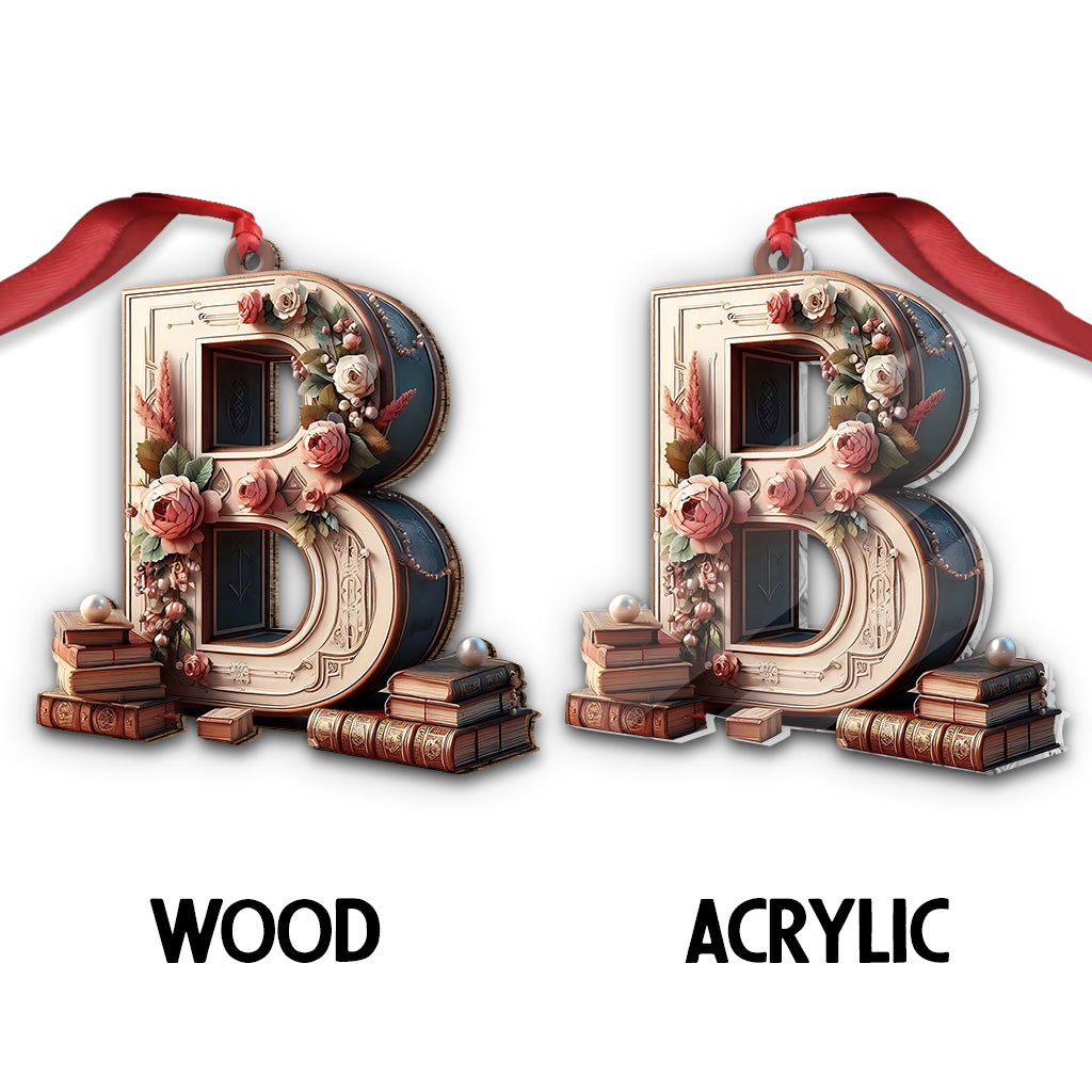 Vintage Book Letter Ornament - Personalized Book Ornament