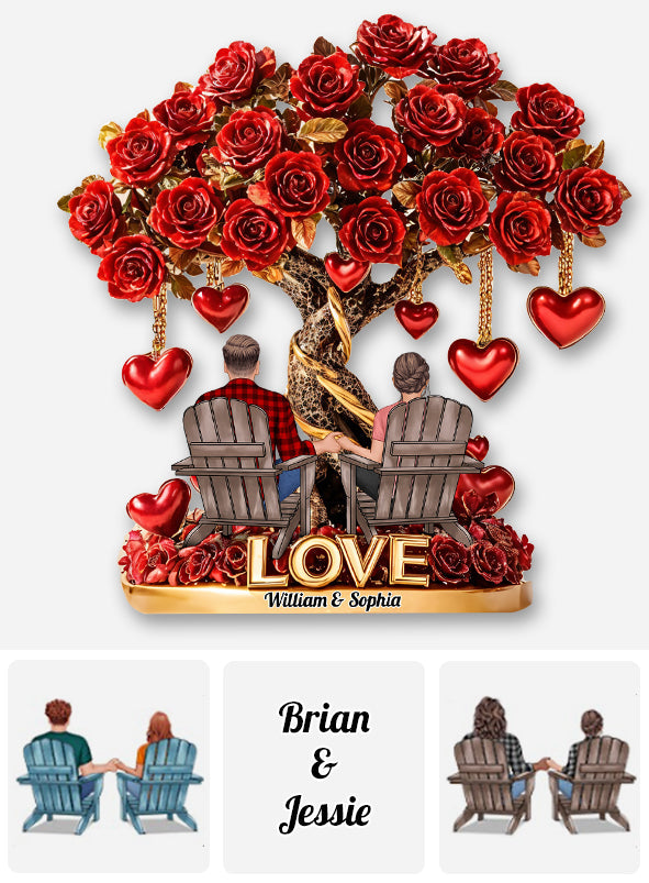 True Love - Personalized Couple Shaped Car Visor Clip