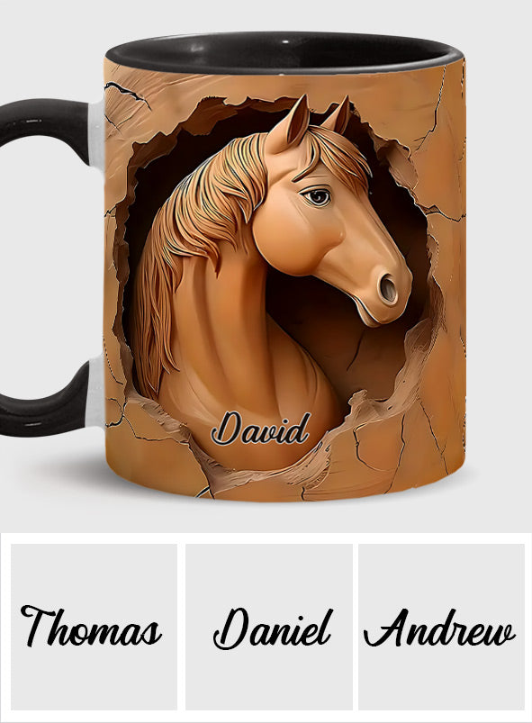Liebe zum Pferd – Personalisierte Tasse mit Pferdemotiv