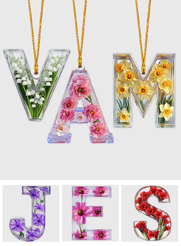 Lettre florale magnifique - Ornement personnalisé pour meilleure amie.