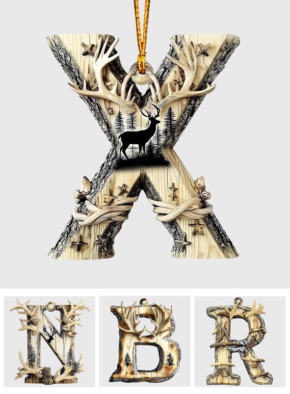 Lettre au choix, alphabet de chasse - Ornement de chasse personnalisé