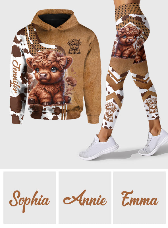 Sweetie - Sweat à capuche et legging personnalisés Highland Cow
