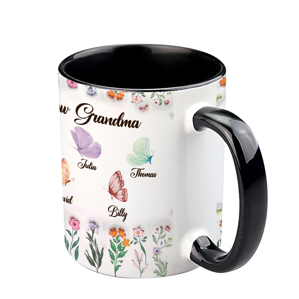 First Mom Now Grandma - Personalized Grandma Accent Mug