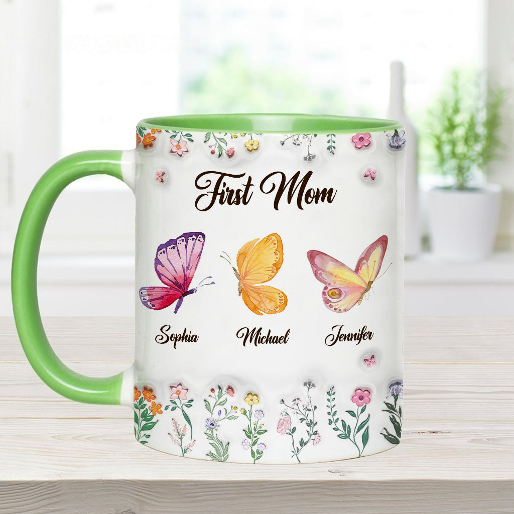 First Mom Now Grandma - Personalized Grandma Accent Mug