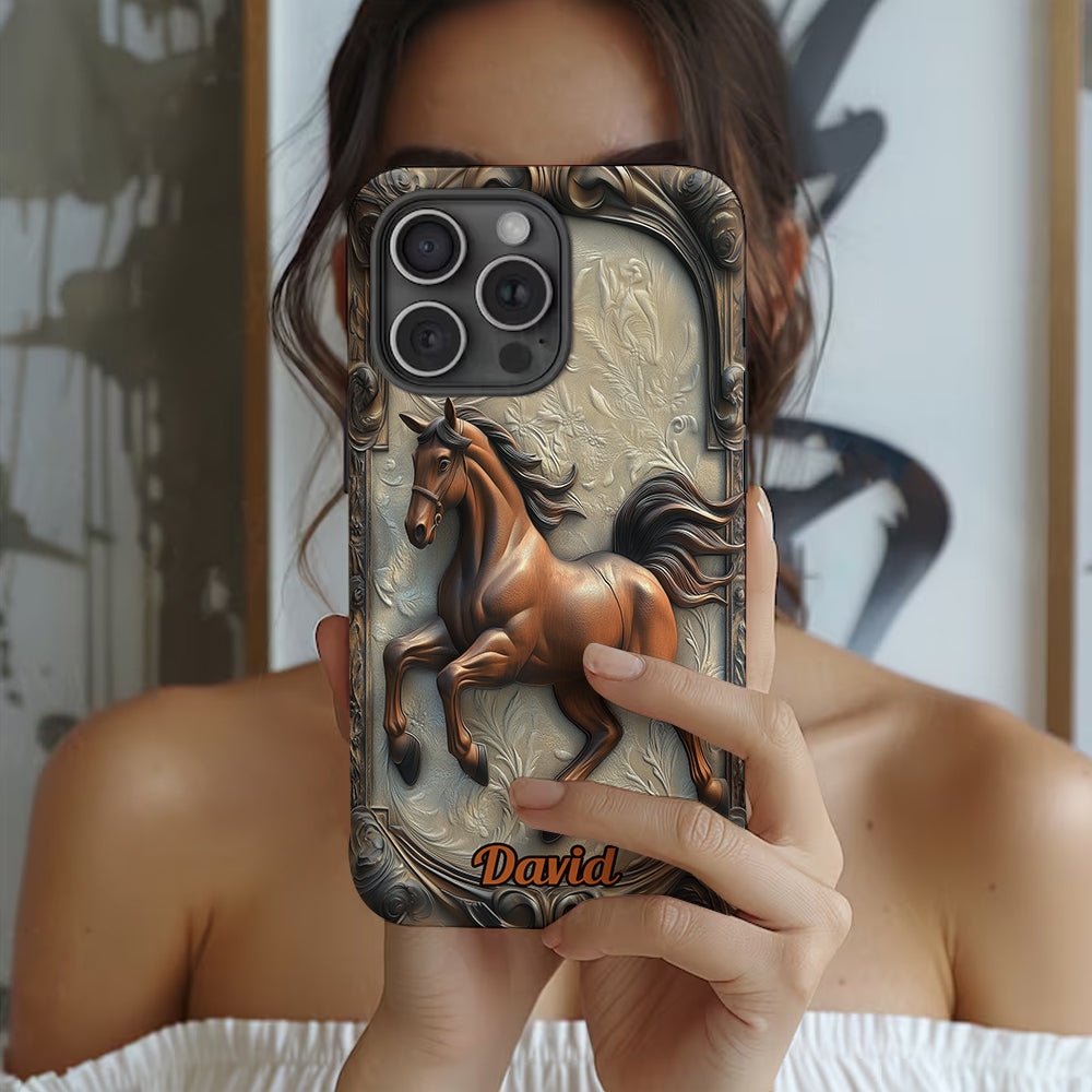 Love Horse - Personalized Horse Full Print Phone Case