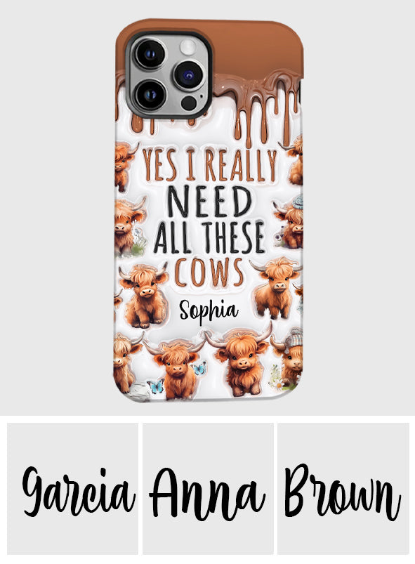 Oui, j'ai vraiment besoin de toutes ces vaches - Coque de téléphone personnalisée avec impression intégrale