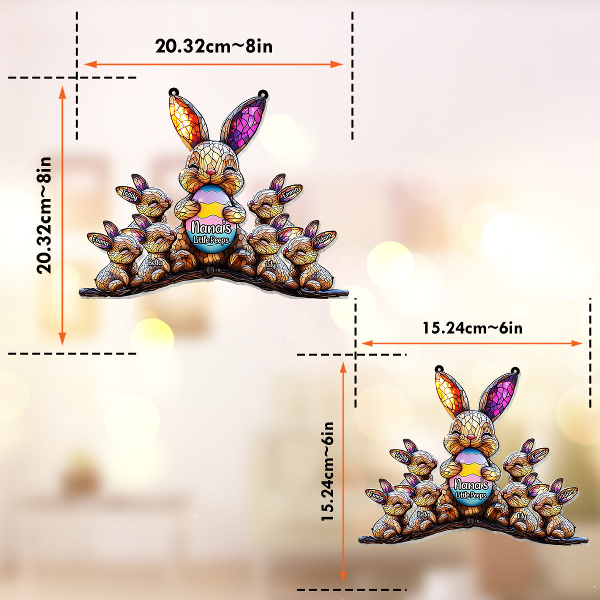 Nana's Little Peeps, Easter's Day Decoration - Personalized Grandma Window Hanging Suncatcher Ornament