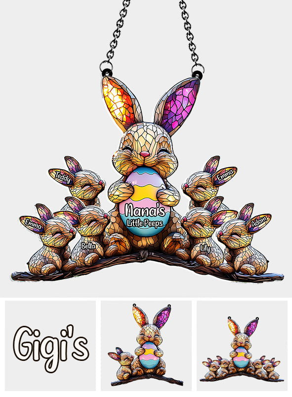 Nana's Little Peeps, Easter's Day Decoration - Personalized Grandma Window Hanging Suncatcher Ornament