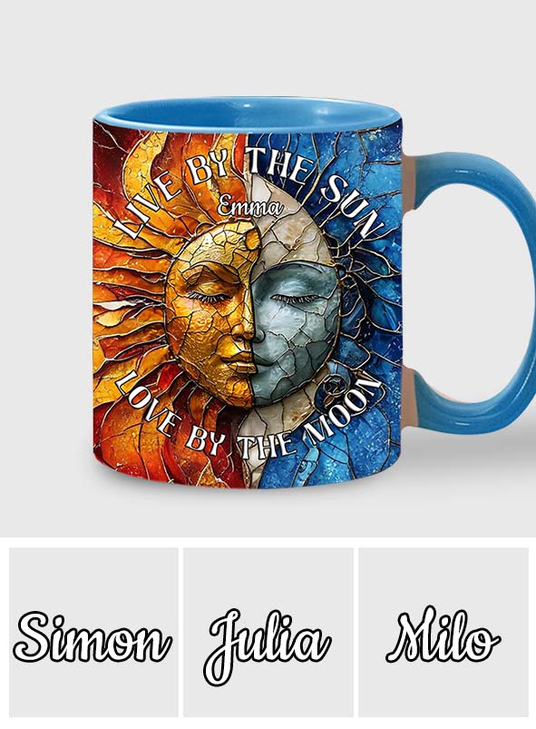 Vivre au rythme du soleil, aimer au rythme de la lune - Mug personnalisé style hippie