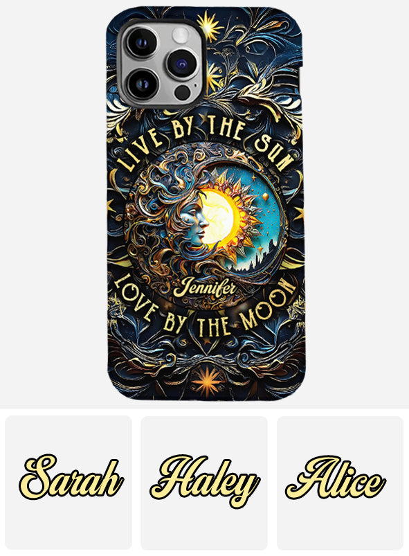 Vivre selon le soleil, aimer selon la lune - Coque de téléphone personnalisée style hippie avec imprimé intégral