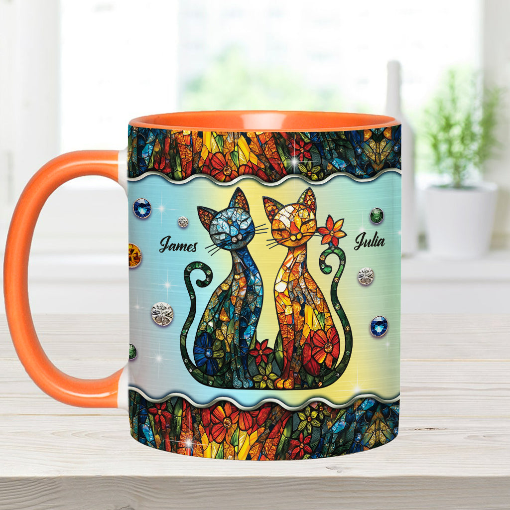 Stunning Cat Couple - Personalized Cat Accent Mug