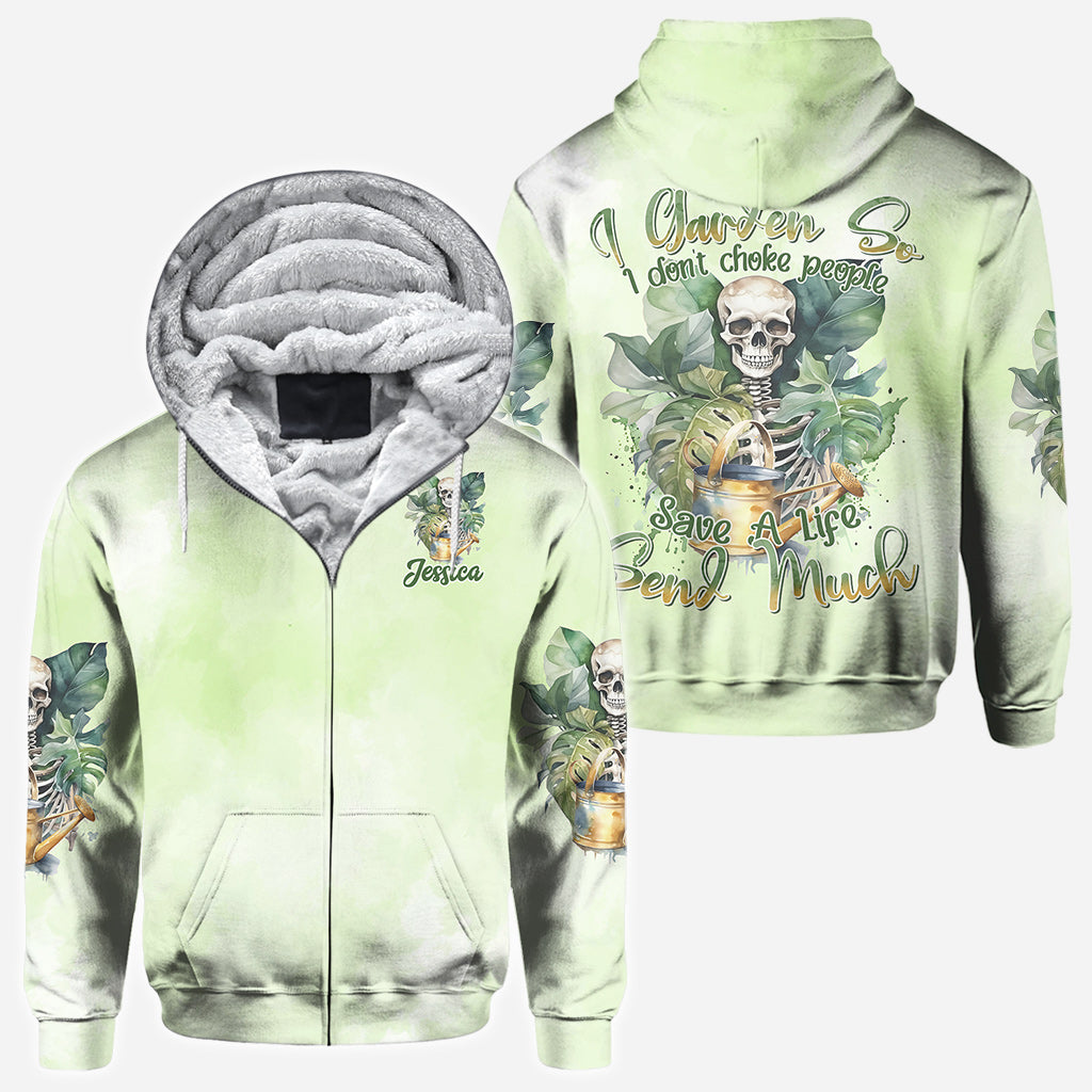 I Garden So I Don't Choke People - Personalized Gardening All Over Shirt
