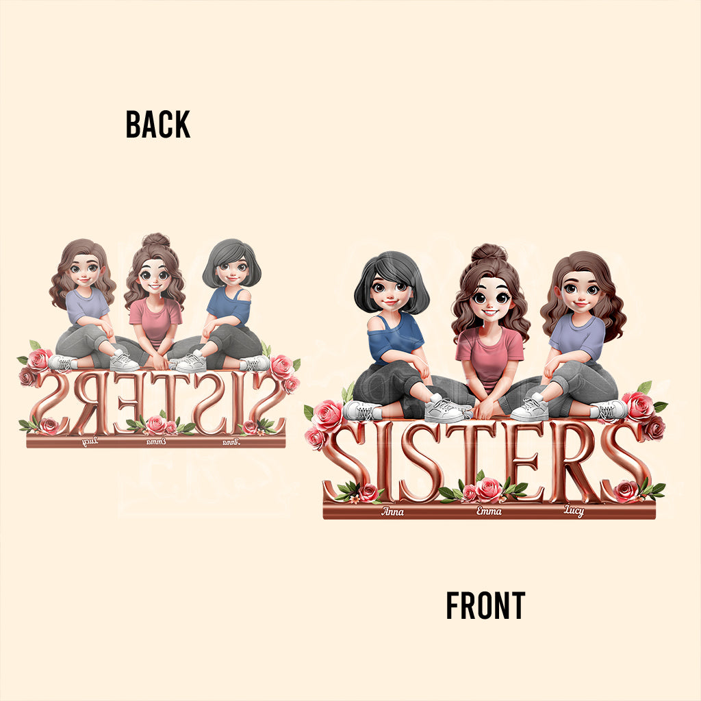 Sisters - Personalized Bestie Custom Shaped Acrylic Plaque