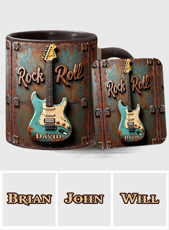 Rock & Roll – Personalisierte Tasse mit Gitarrenmotiv
