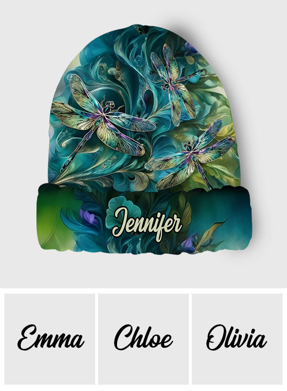 Magnifique bonnet libellule personnalisé