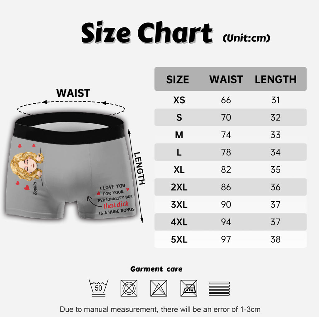 I Love You For Your Personality - Personalized Couple Couple Men's Boxer Briefs