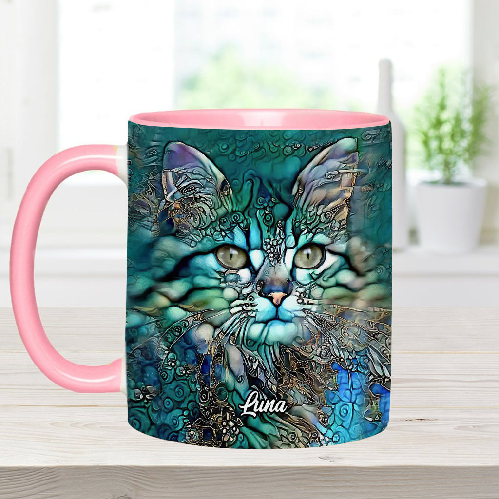 Beautiful Cat - Personalized Cat Accent Mug