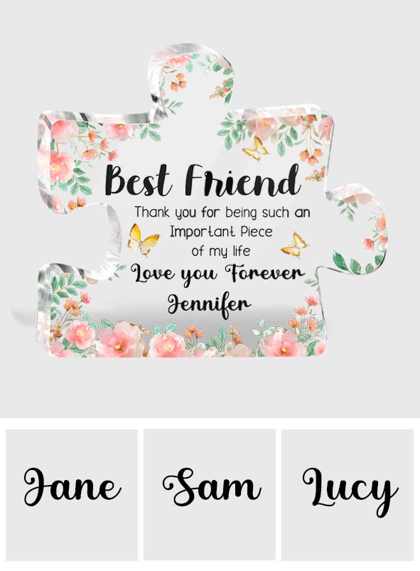 Love You Forever - Personalized Bestie Custom Shaped Acrylic Plaque
