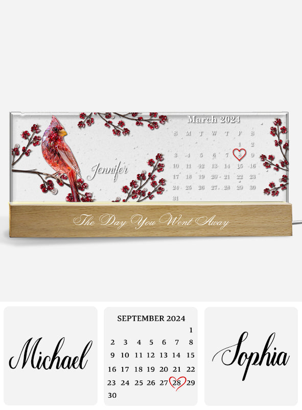 The Day You Went Away - Personalized Memorial Custom LED Night Light