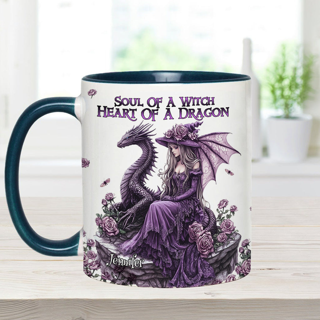 Soul Of A Witch Heart Of A Dragon - Personalized Witch Accent Mug