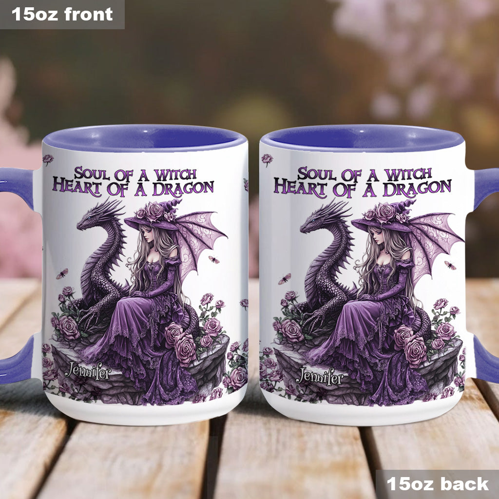 Soul Of A Witch Heart Of A Dragon - Personalized Witch Accent Mug