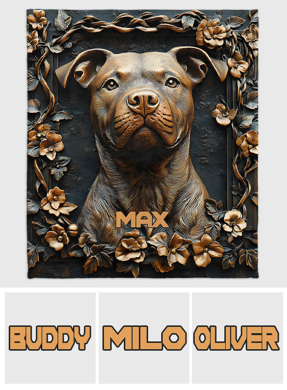 Starker Pitbull – personalisierte Hundedecke