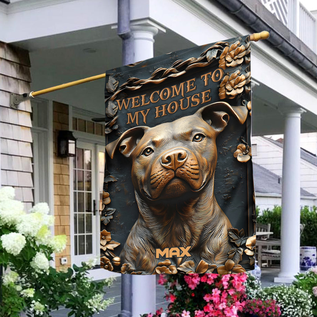 Strong Pitbull - Personalized Dog Garden Flag