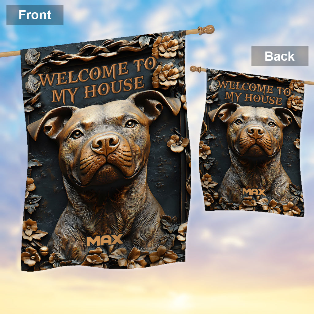 Strong Pitbull - Personalized Dog Garden Flag