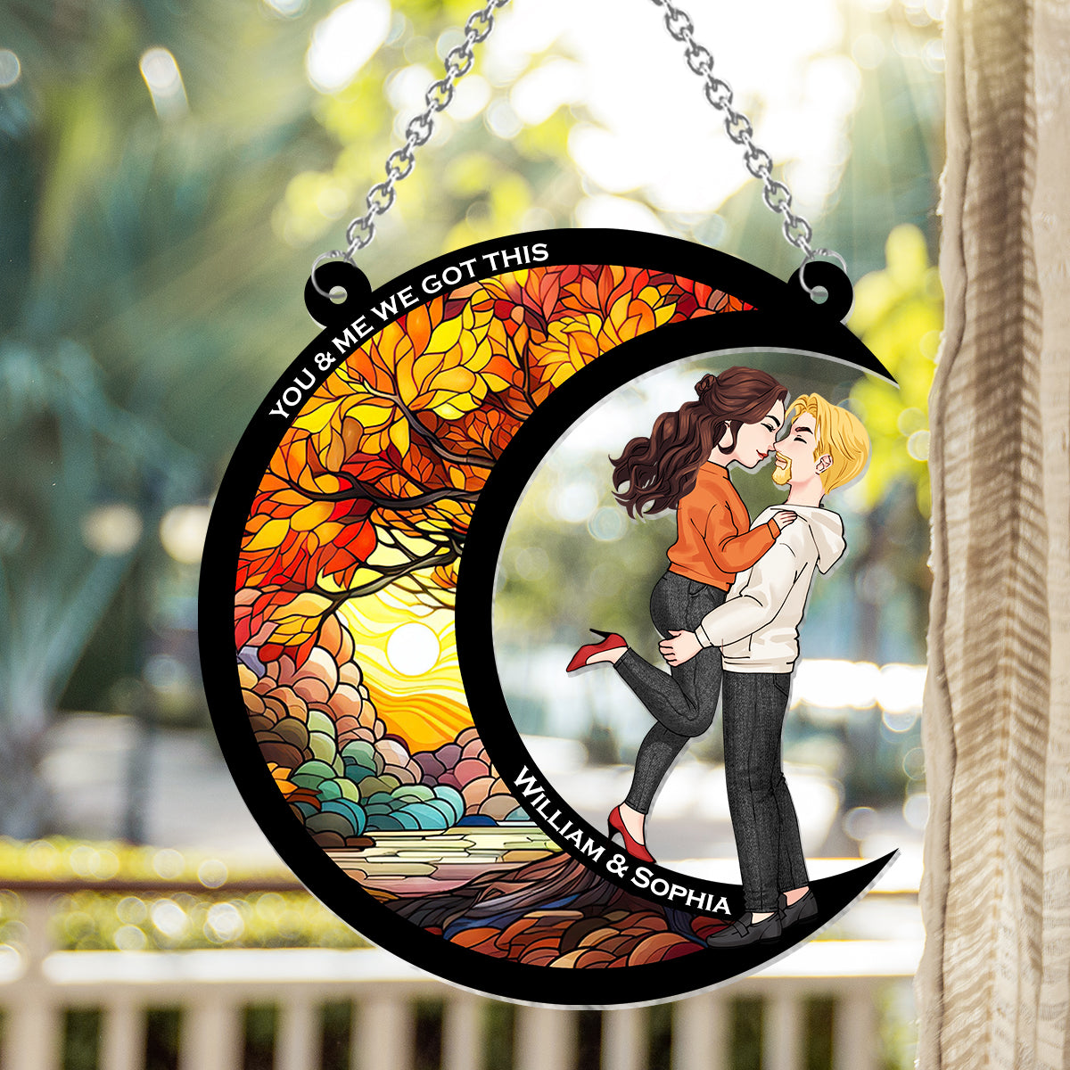 You & Me We Got This - Personalized Couple Window Hanging Suncatcher Ornament