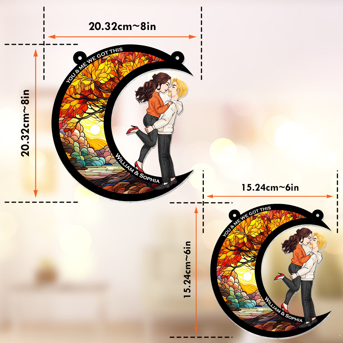 You & Me We Got This - Personalized Couple Window Hanging Suncatcher Ornament