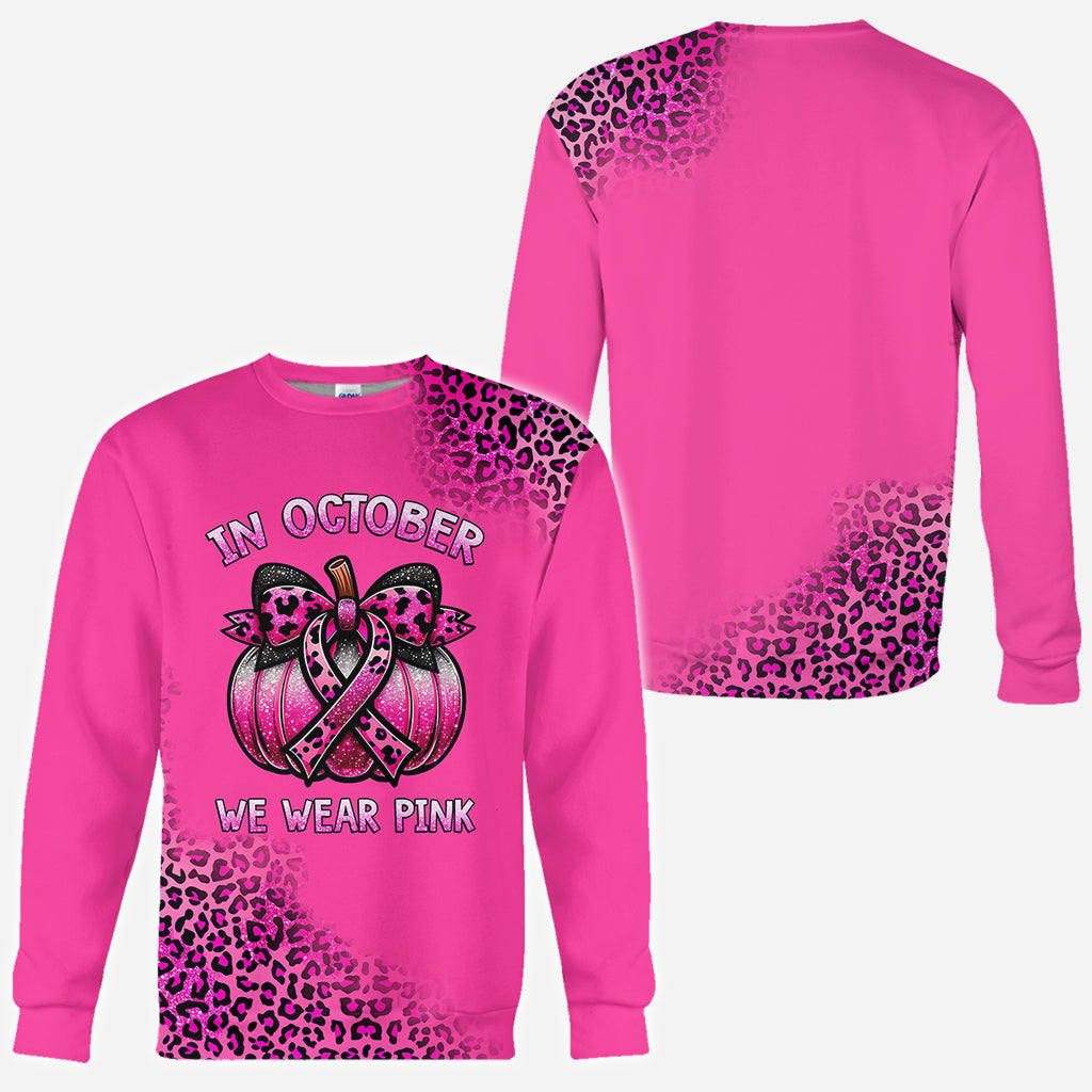 In October We Wear Pink - Breast Cancer Awareness All Over Shirt