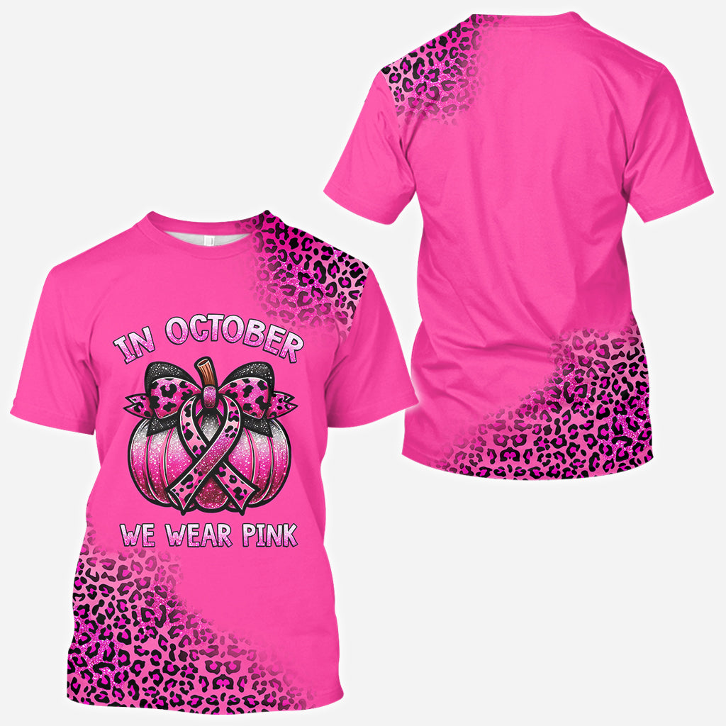 In October We Wear Pink - Breast Cancer Awareness All Over Shirt
