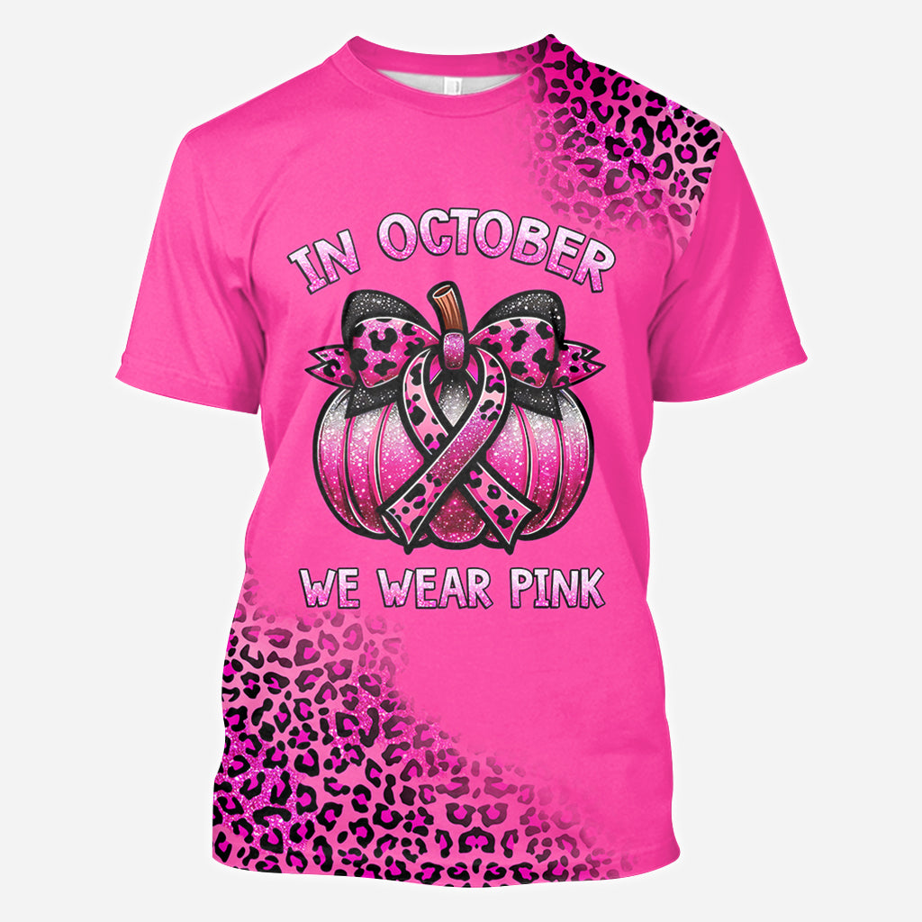 In October We Wear Pink - Breast Cancer Awareness All Over Shirt