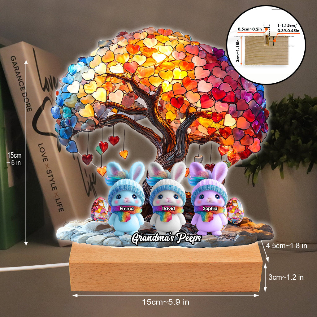 Grandma's Peeps - Personalized Grandma Shaped Plaque Light Base