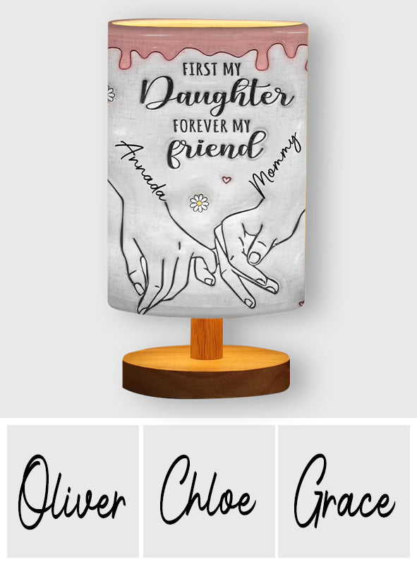 Best Mom Ever - Personalized Mother Tableside Lamp With Wood Base