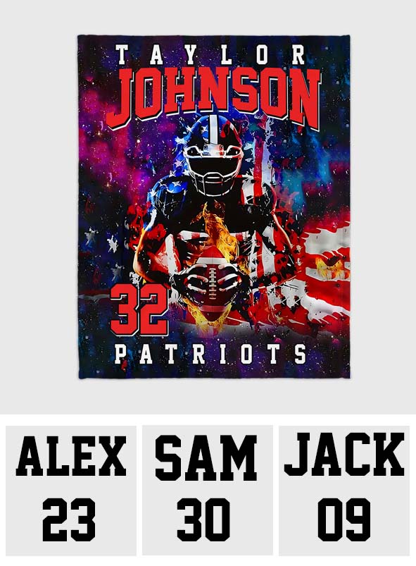 Couverture de football personnalisée avec nom et numéro