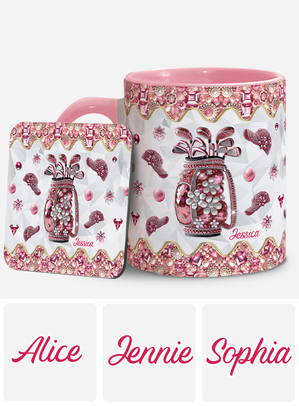 Just A Girl Who Loves Golf - Personalized Golf Accent Mug