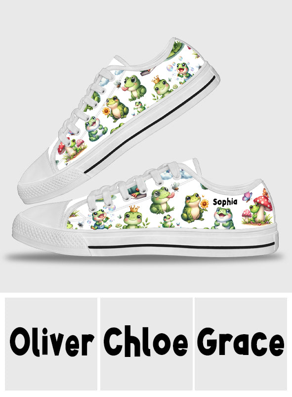 Juste une fille qui aime les grenouilles - Chaussures basses grenouilles personnalisées