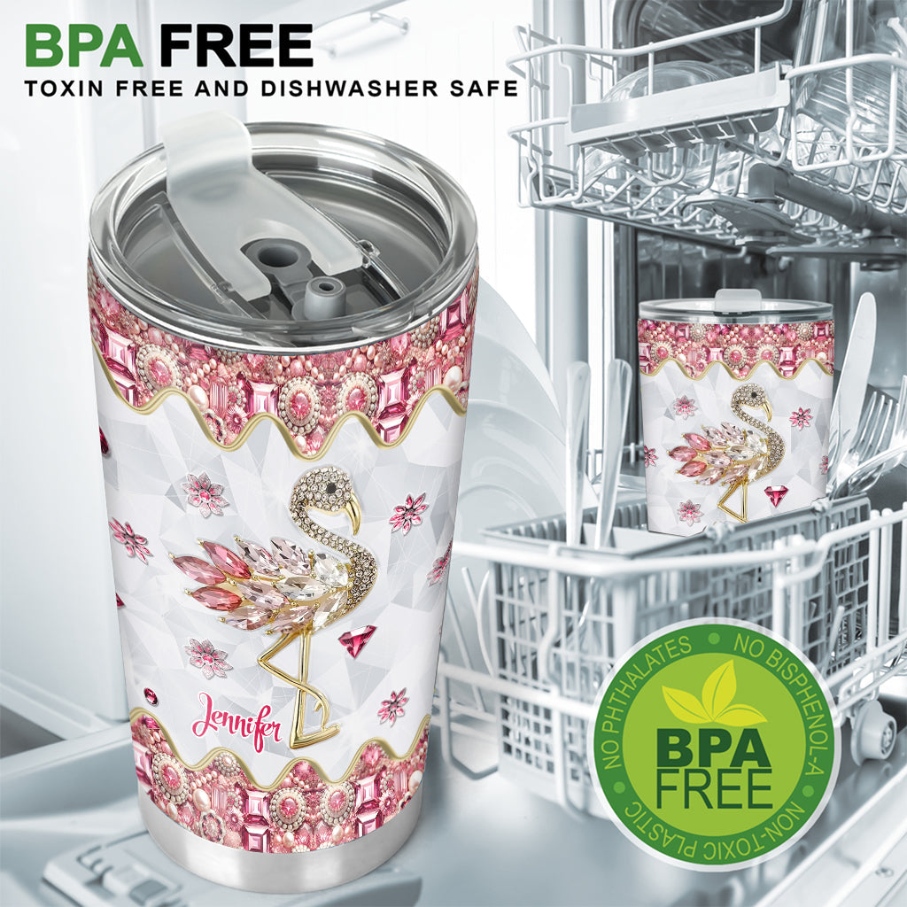 Just A Girl Who Loves Flamingos - Personalized Flamingo Tumbler