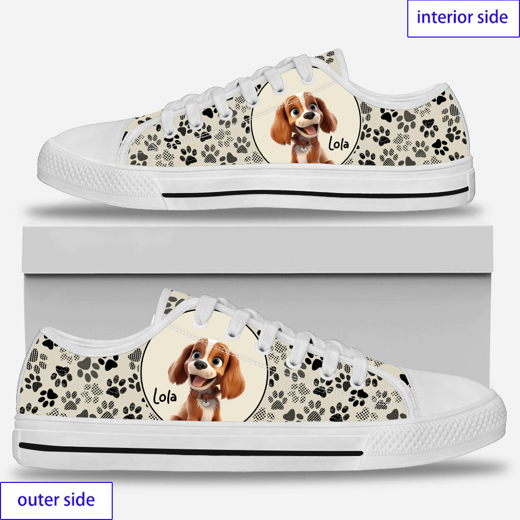 Just A Girl Who Loves Dogs - Personalized Dog Low Top Shoes