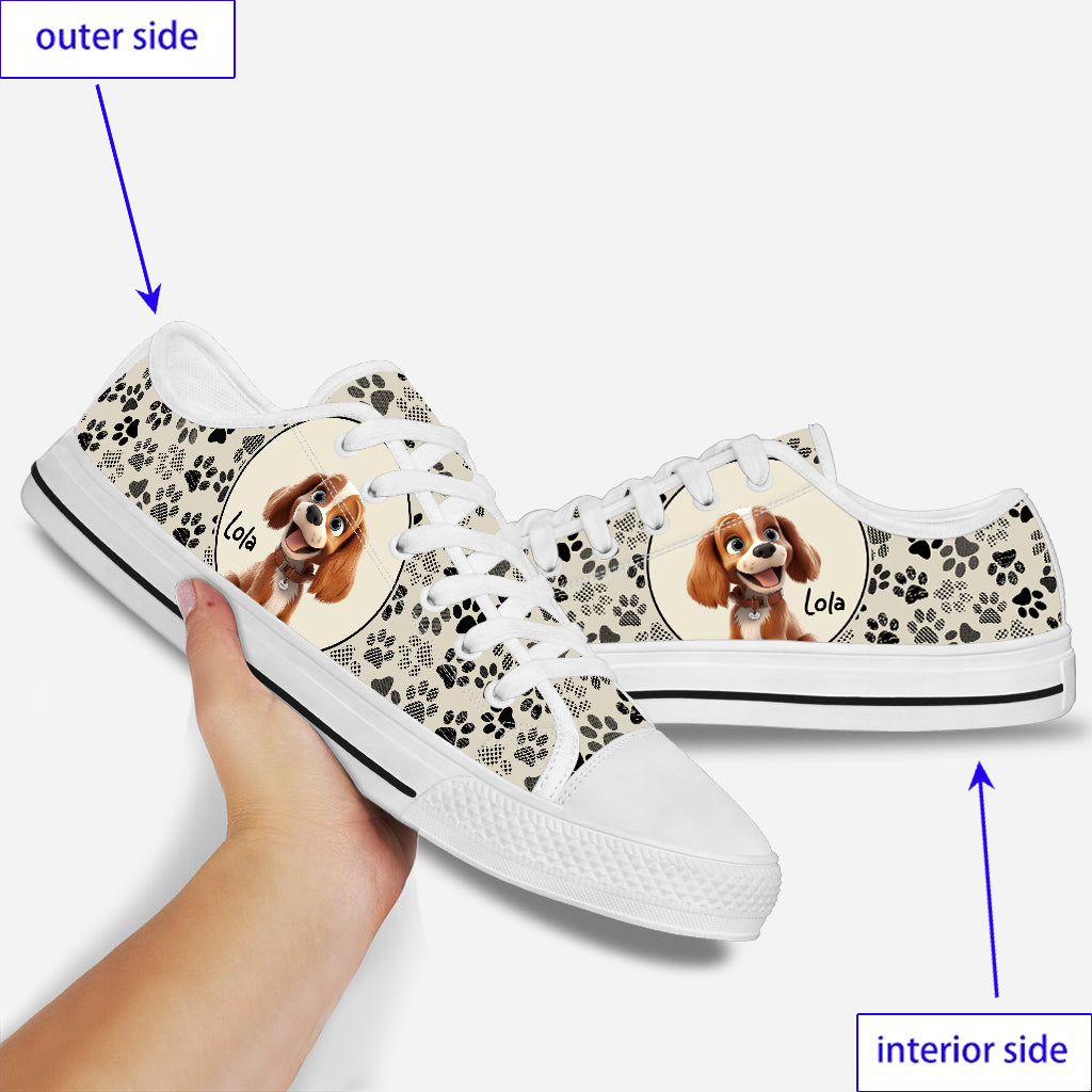 Just A Girl Who Loves Dogs - Personalized Dog Low Top Shoes
