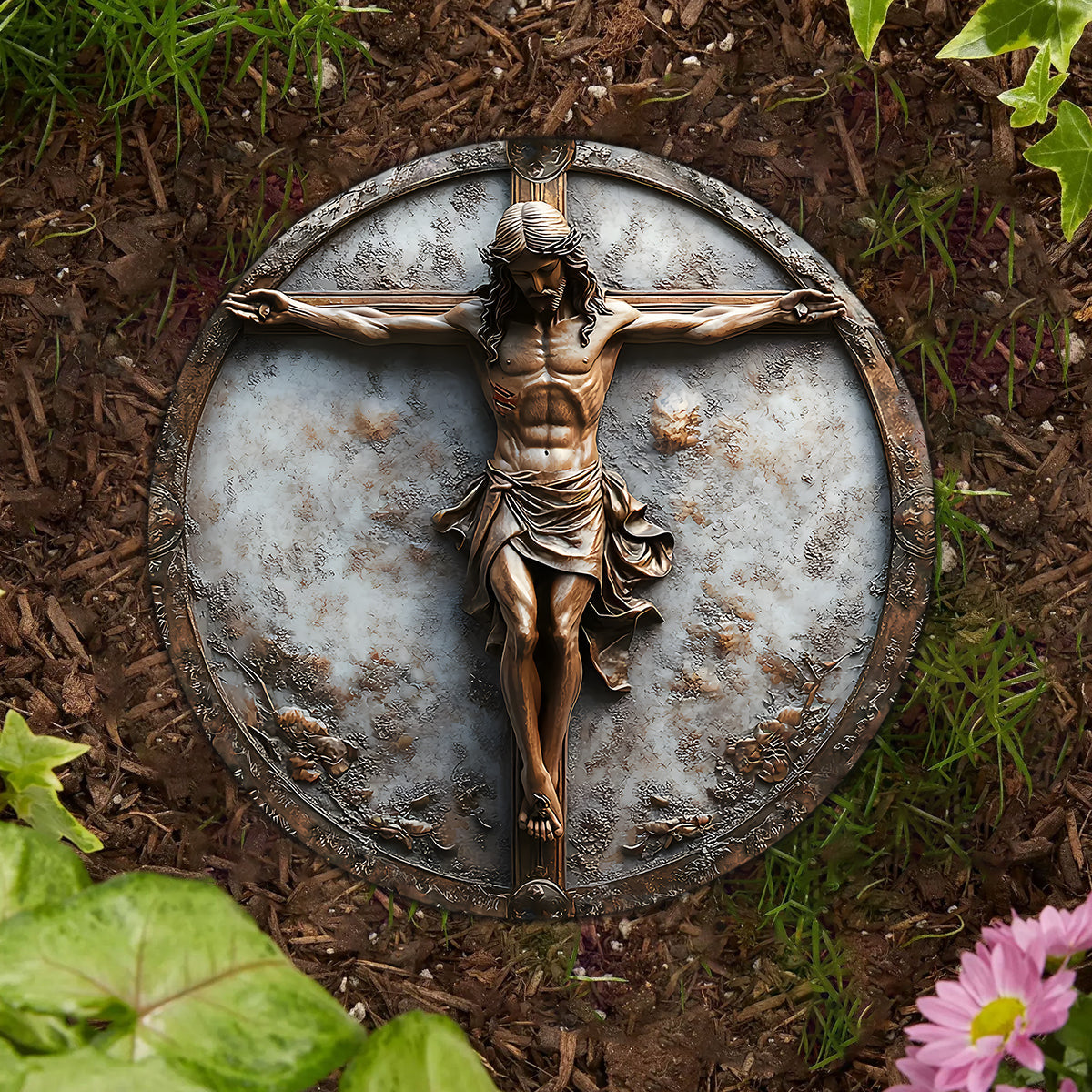 Begins With Christ - Christian Round Shaped Stone
