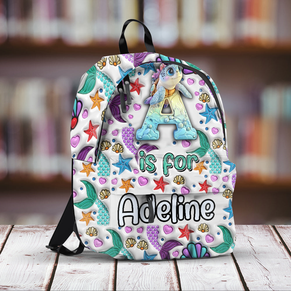 Cute Turtle Alphabet - Personalized Kid Backpack